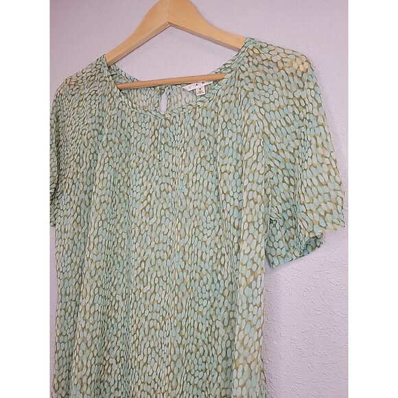 CAbi Boho Popover Chiffon Blouse Semi Sheer Short Sleeve Spring Summer Small - Picture 2 of 4